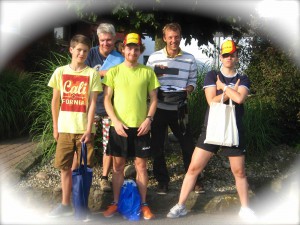 Die Preisträger des WM-Tippspiels. V.l.n.r. Fabian als Fabian, Axel als HP, Phil als Felix M., Marvin als Marvin und Jan-Eike sowie Henrike als Justus ;-)